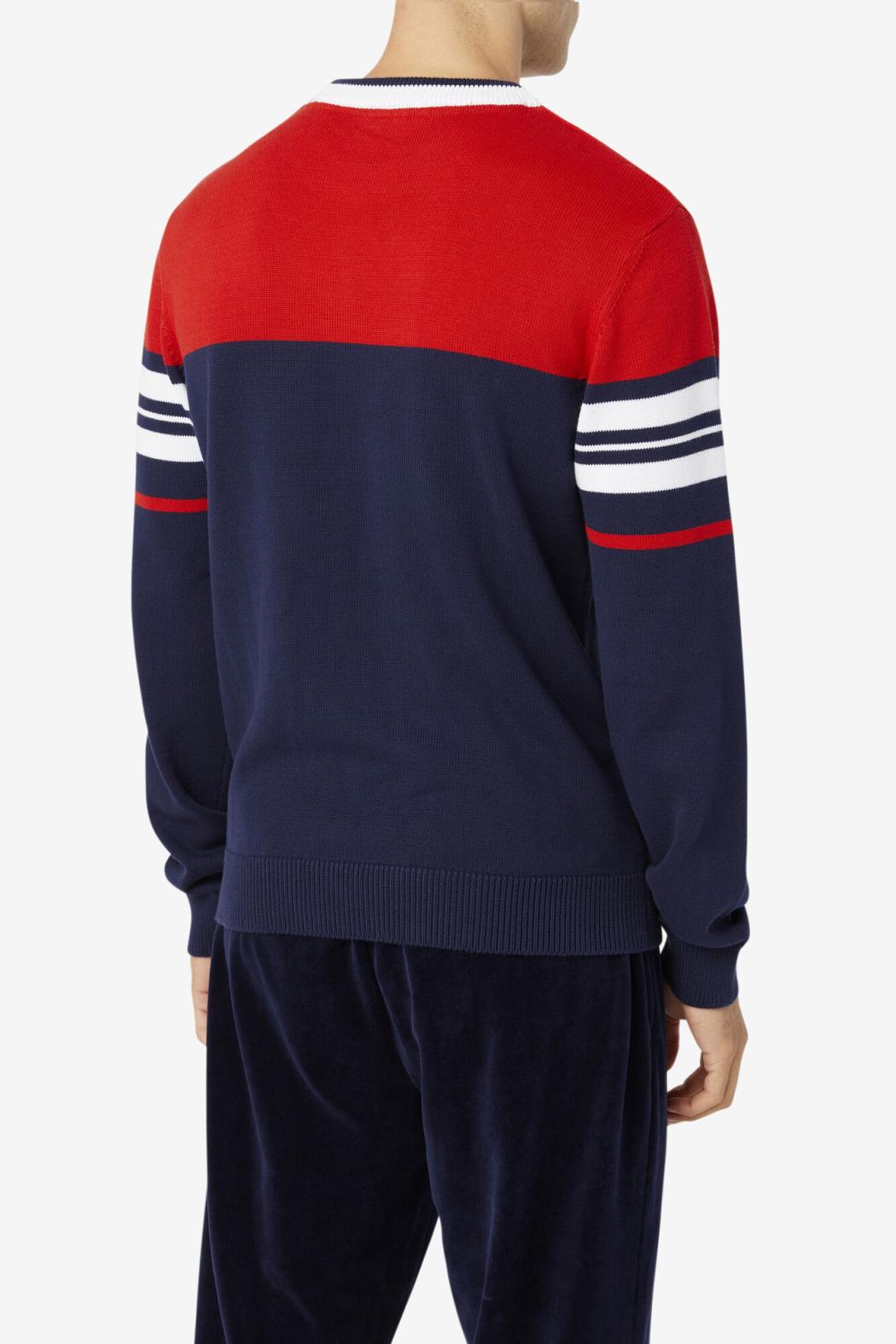 FILA Everly Sweater 410 PEACOAT / RED / WHITE | Men Sweatshirts &amp; Hoodies