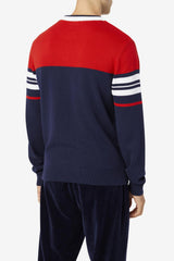 FILA Everly Sweater 410 PEACOAT / RED / WHITE | Men Sweatshirts &amp; Hoodies