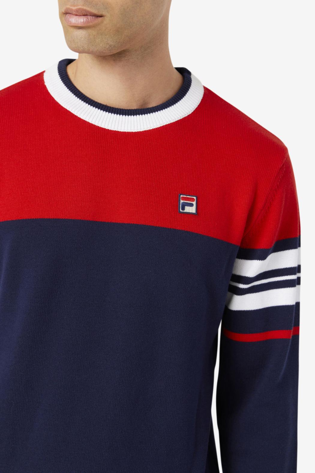 FILA Everly Sweater 410 PEACOAT / RED / WHITE | Men Sweatshirts &amp; Hoodies