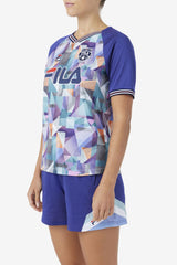 FILA Fallone Jersey 437 GEOPRINT / ORIENT BLUE | Women Tops &amp; T-Shirts