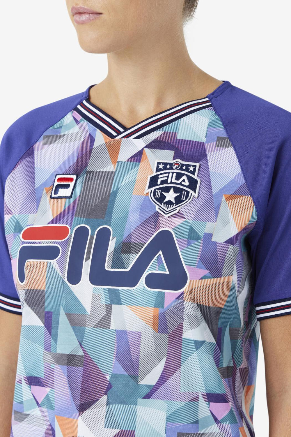 FILA Fallone Jersey 437 GEOPRINT / ORIENT BLUE | Women Tops &amp; T-Shirts