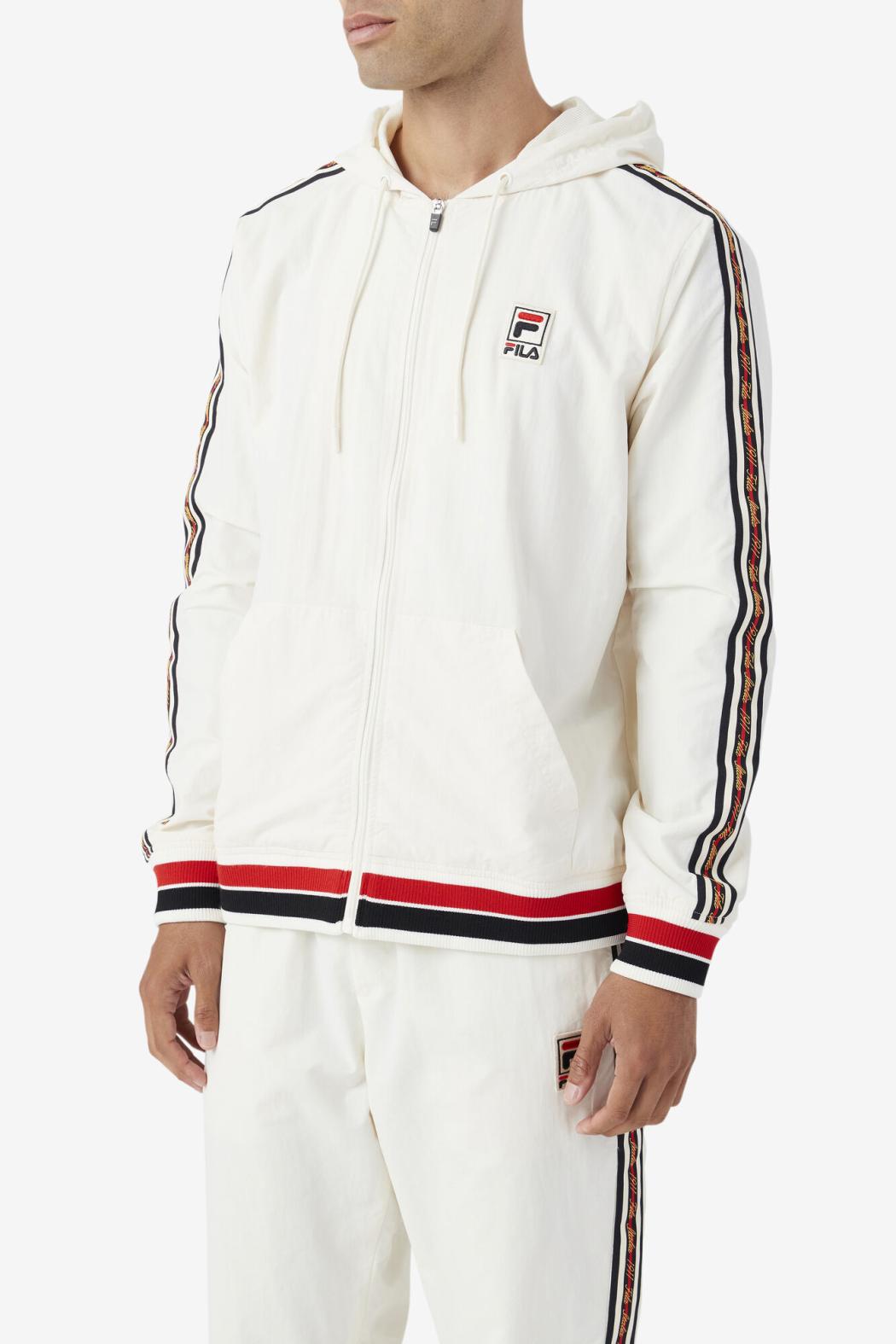 FILA Faras Wind Jacket 132 GARDENIA / BLACK / FILA RED | Men Sweaters &amp; Outerwear