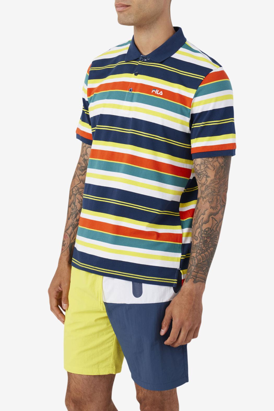 FILA Fazla Polo 848 CHERRY TOMATO / BLAZING YELLOW | Men Polo &amp; Rugby Shirts