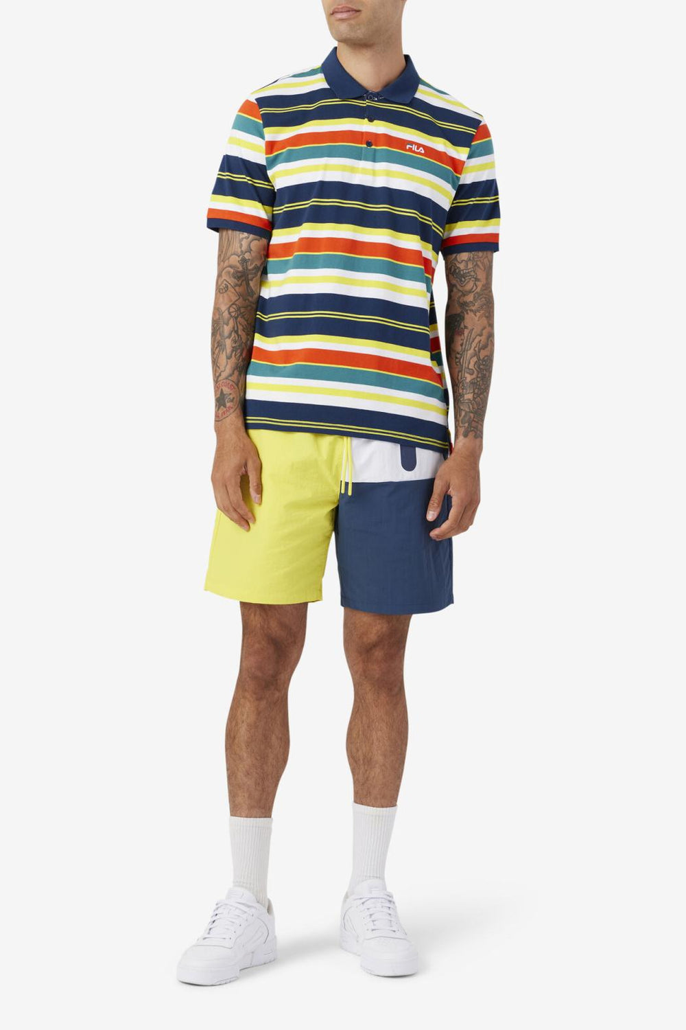 FILA Fazla Polo 848 CHERRY TOMATO / BLAZING YELLOW | Men Polo &amp; Rugby Shirts