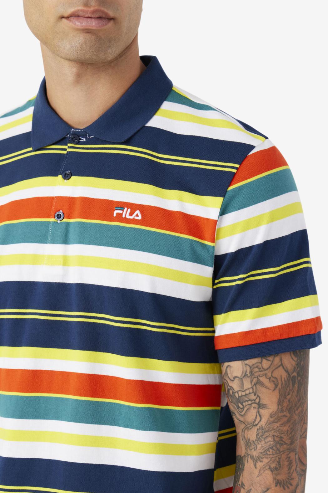 FILA Fazla Polo 848 CHERRY TOMATO / BLAZING YELLOW | Men Polo &amp; Rugby Shirts
