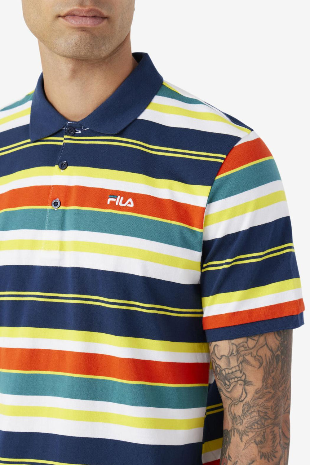 FILA Fazla Polo 848 CHERRY TOMATO / BLAZING YELLOW | Men Polo &amp; Rugby Shirts