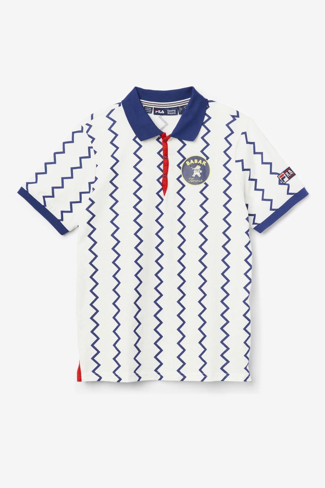 FILA FILA X RB Babar Guye Polo 103 SNOW WHITE / BEACON BLUE / FIREY RED | Men Polo &amp; Rugby Shirts