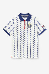 FILA FILA X RB Babar Guye Polo 103 SNOW WHITE / BEACON BLUE / FIREY RED | Men Polo &amp; Rugby Shirts