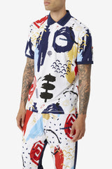 FILA FILA X The Museum Printed Polo 100 WHITE / PEACOAT / RED | Men Polo &amp; Rugby Shirts