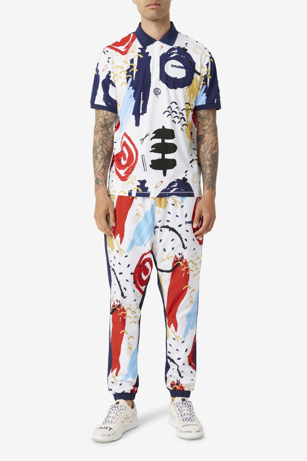 FILA FILA X The Museum Printed Polo 100 WHITE / PEACOAT / RED | Men Polo &amp; Rugby Shirts