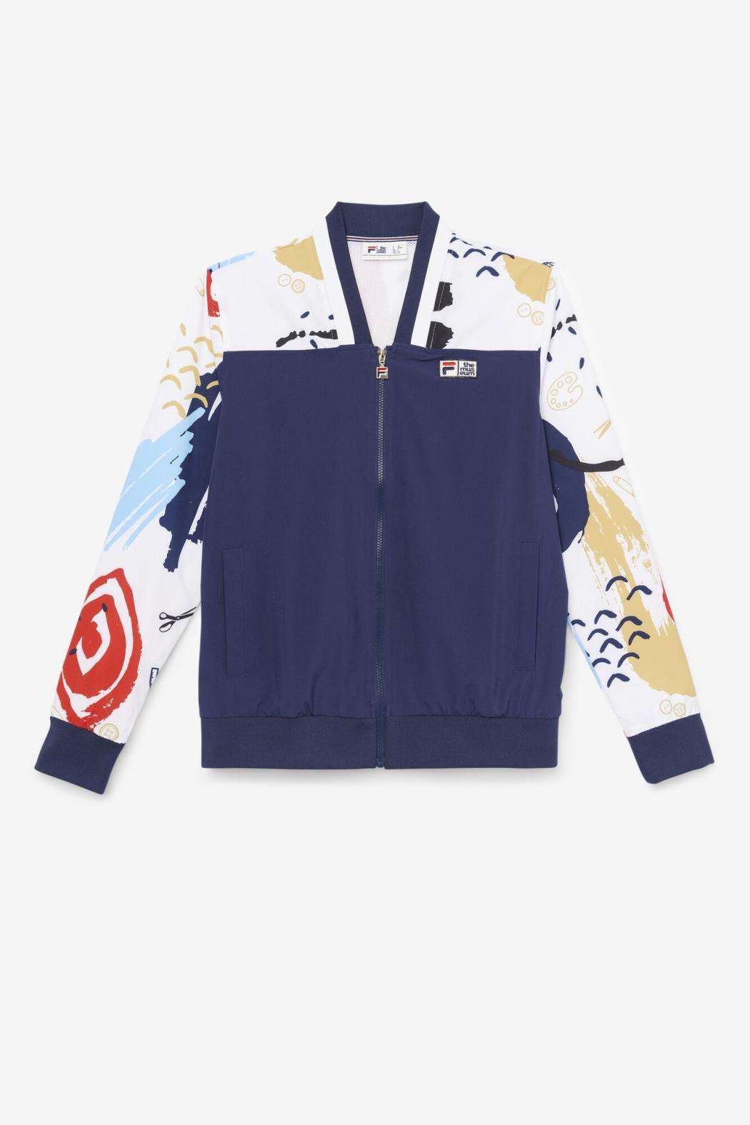 FILA FILA X The Museum Printed Track Jacket 410 PEACOAT / WHITE / RED | Men Sweaters &amp; Outerwear