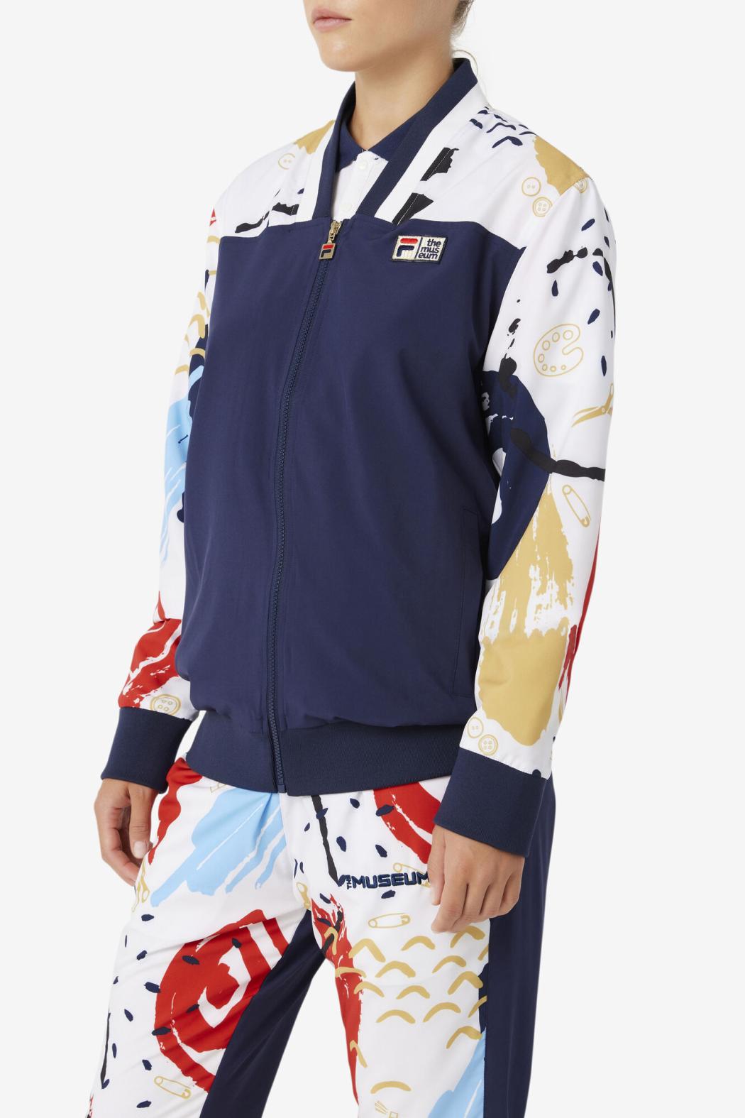 FILA FILA X The Museum Printed Track Jacket 410 PEACOAT / WHITE / RED | Men Sweaters &amp; Outerwear