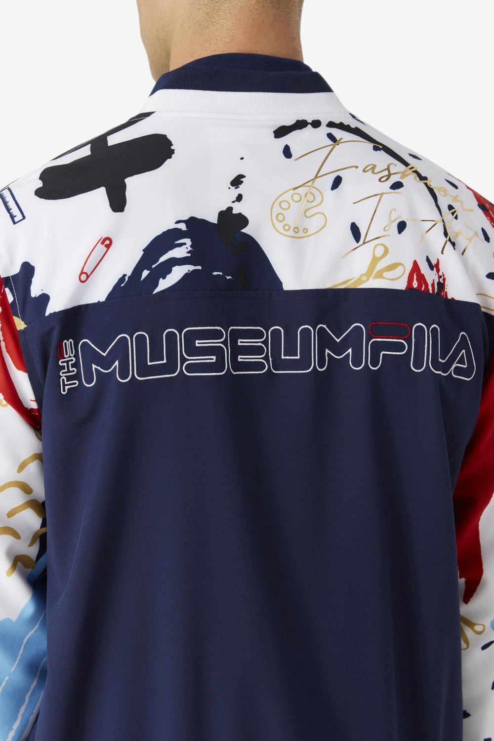 FILA FILA X The Museum Printed Track Jacket 410 PEACOAT / WHITE / RED | Men Sweaters &amp; Outerwear