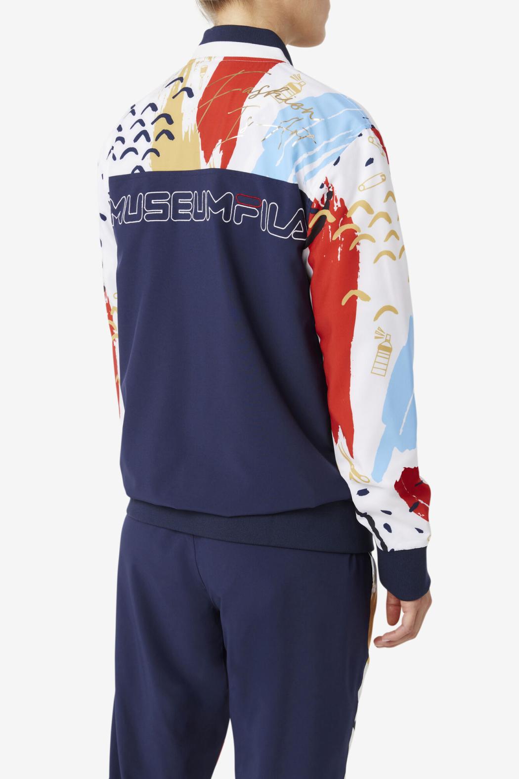 FILA FILA X The Museum Printed Track Jacket 410 PEACOAT / WHITE / RED | Men Sweaters &amp; Outerwear