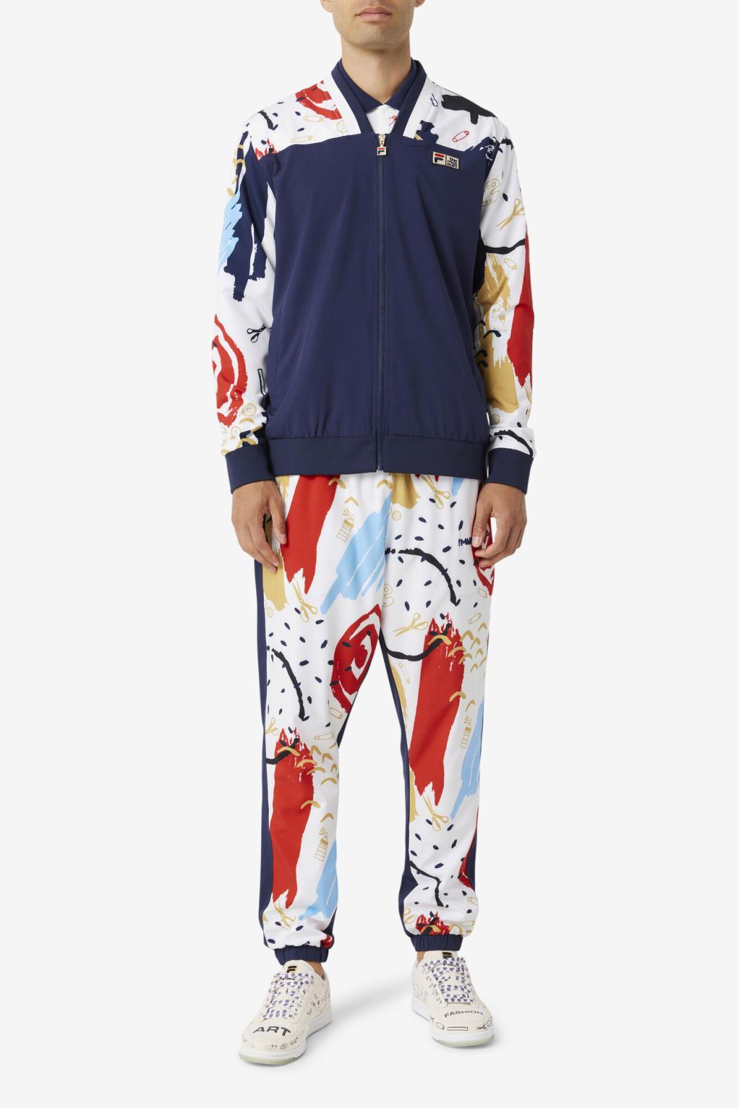 FILA FILA X The Museum Printed Track Pant 410 PEACOAT / WHITE / RED | Men Pants &amp; Shorts