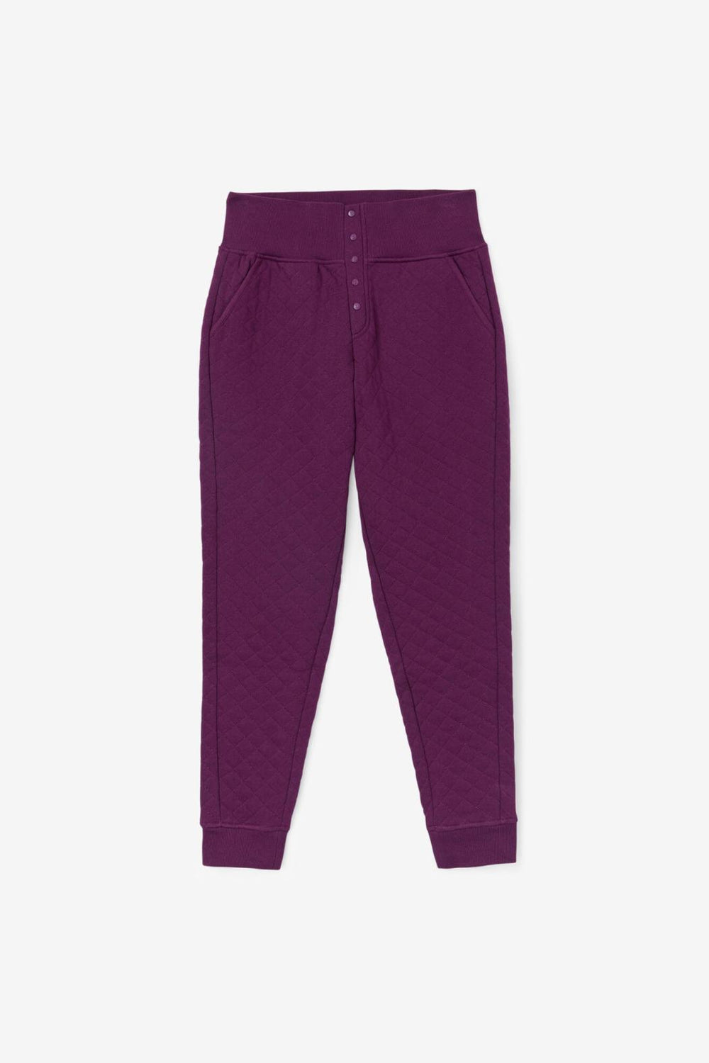 FILA Finley High Rise Quilted Jogger 522 PICKLED BEET / CROCUS PETAL | Women Shorts &amp; Pants