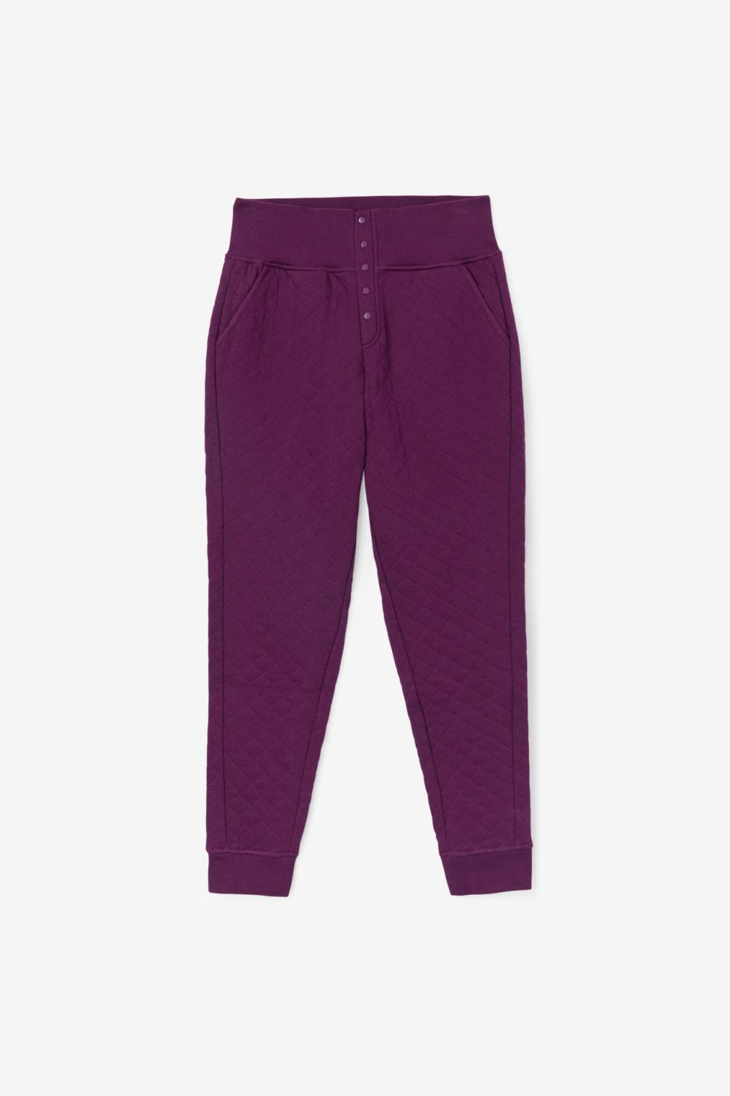 FILA Finley High Rise Quilted Jogger 522 PICKLED BEET / CROCUS PETAL | Women Shorts &amp; Pants