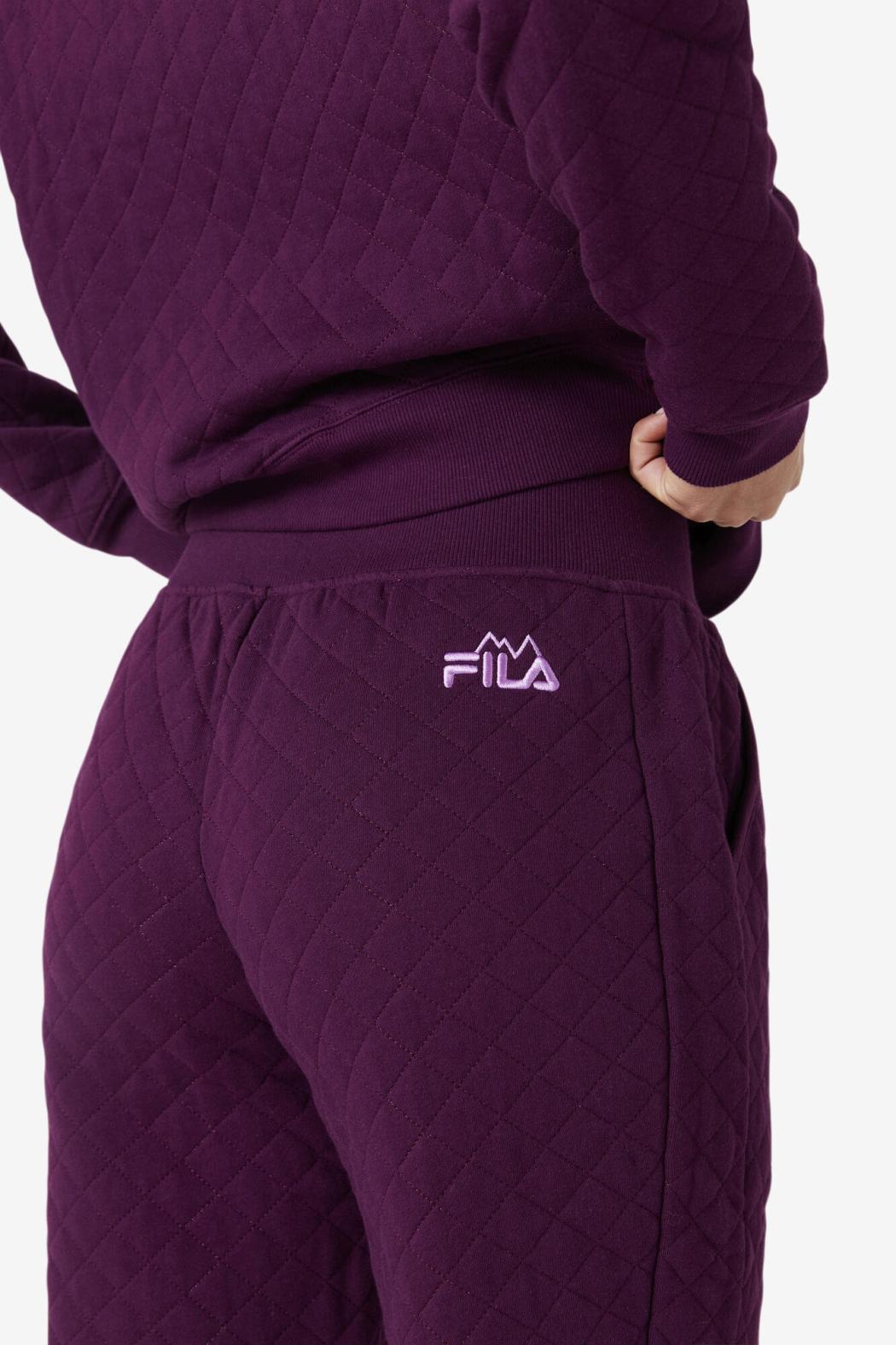 FILA Finley High Rise Quilted Jogger 522 PICKLED BEET / CROCUS PETAL | Women Shorts &amp; Pants