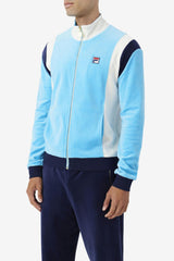 FILA Floyd Velour Jacket 156 AQUARIUS / EGRET / FILA NAVY | Men Sweatsuits &amp; Tracksuits