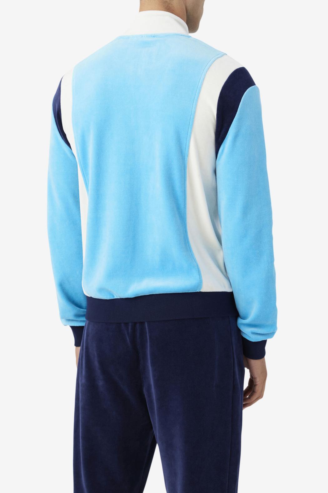 FILA Floyd Velour Jacket 156 AQUARIUS / EGRET / FILA NAVY | Men Sweatsuits &amp; Tracksuits