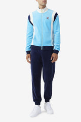 FILA Floyd Velour Jacket 156 AQUARIUS / EGRET / FILA NAVY | Men Sweatsuits &amp; Tracksuits