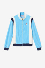 FILA Floyd Velour Jacket 156 AQUARIUS / EGRET / FILA NAVY | Men Sweatsuits &amp; Tracksuits