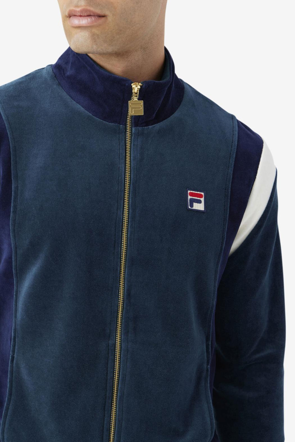 FILA Floyd Velour Jacket 292 DARK TEAL / FILA NAVY / EGRET | Men Sweatsuits &amp; Tracksuits