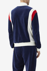 FILA Floyd Velour Jacket 410 FILA NAVY / EGRET / FILA RED | Men Sweatsuits &amp; Tracksuits