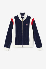FILA Floyd Velour Jacket 410 FILA NAVY / EGRET / FILA RED | Men Sweatsuits &amp; Tracksuits
