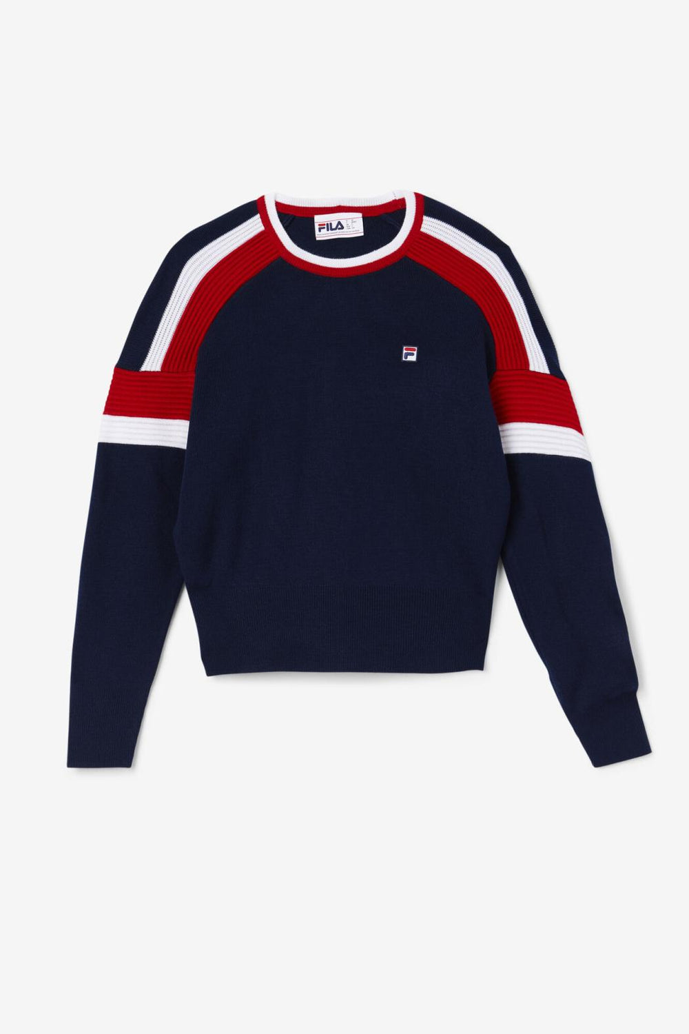 FILA Frankie Knit Crew 410 FILA NAVY / FILA RED / WHITE | Women Sweatshirts &amp; Hoodies