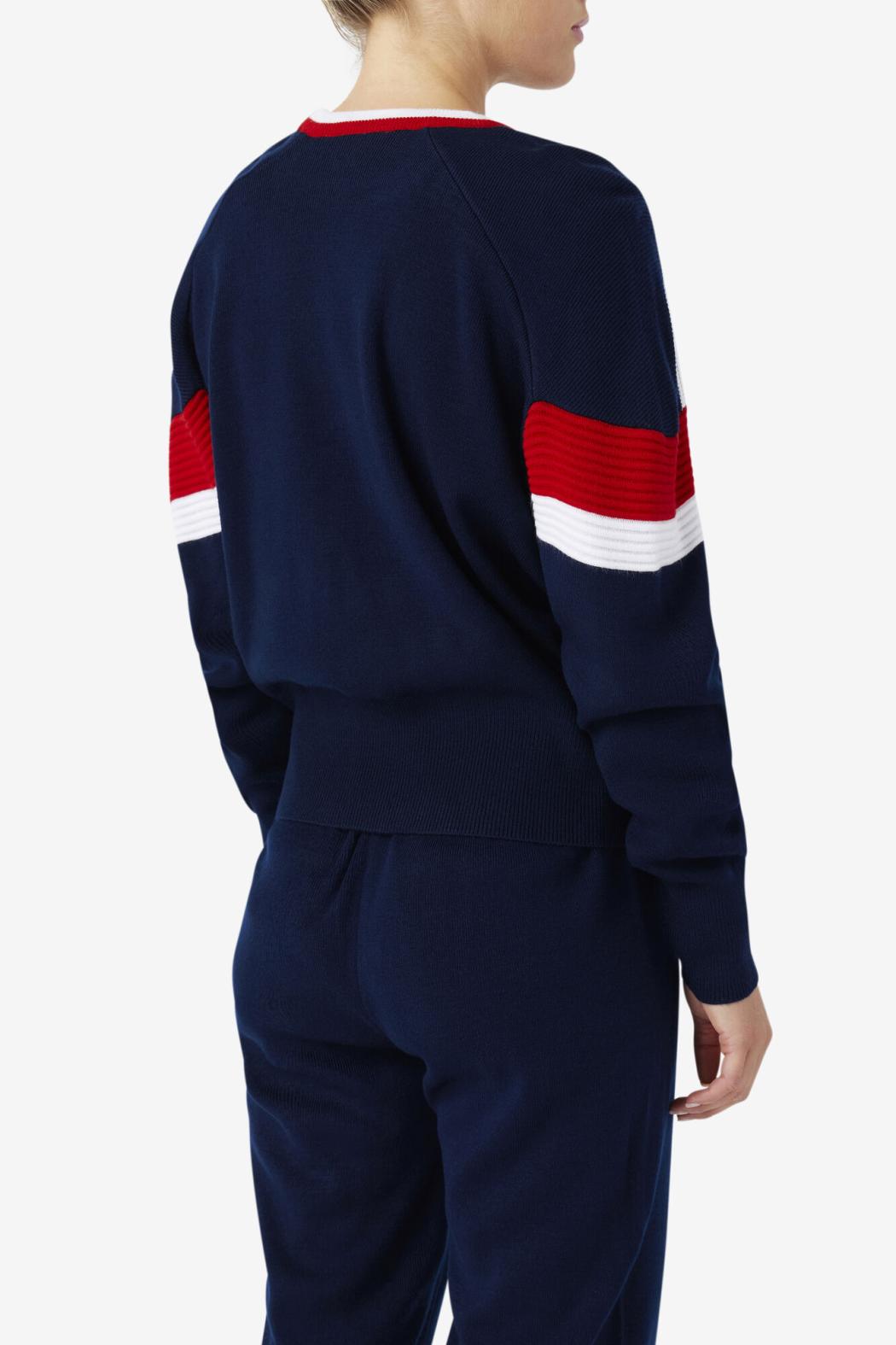 FILA Frankie Knit Crew 410 FILA NAVY / FILA RED / WHITE | Women Sweatshirts &amp; Hoodies