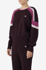 FILA Frankie Knit Crew 894 GRAPE WINE / BATON ROUGE / POTPOURRI | Women Sweatshirts &amp; Hoodies
