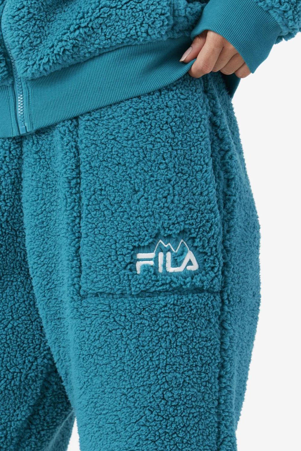 FILA Freyja Sherpa Jogger 328 DEEP LAKE | Women Sweatsuits &amp; Tracksuits
