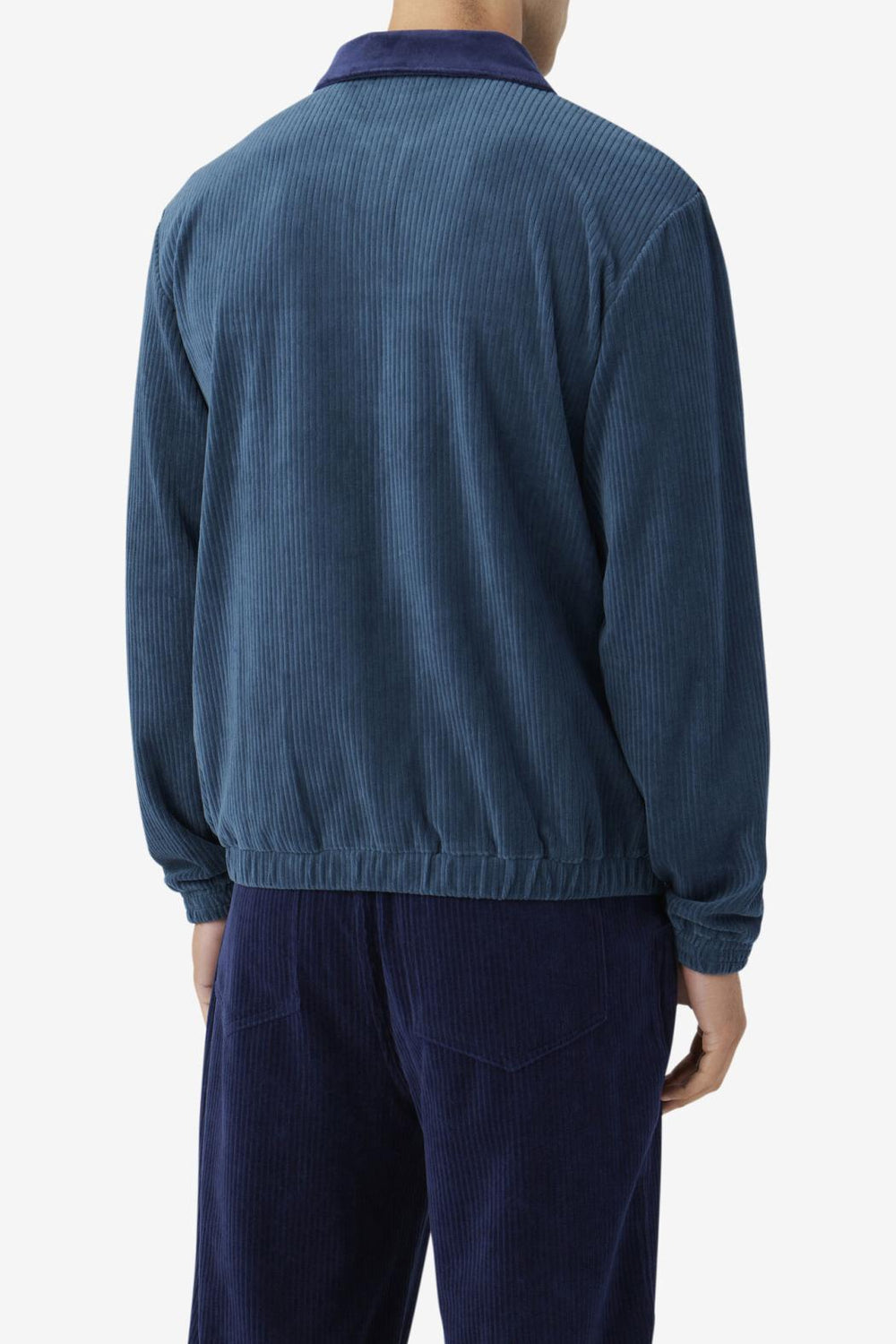 FILA Gerard Velour Jacket 292 DARK TEAL / FILA NAVY / EGRET | Men Sweatsuits &amp; Tracksuits