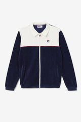 FILA Gerard Velour Jacket 410 FILA NAVY / EGRET / FILA RED | Men Sweatsuits &amp; Tracksuits
