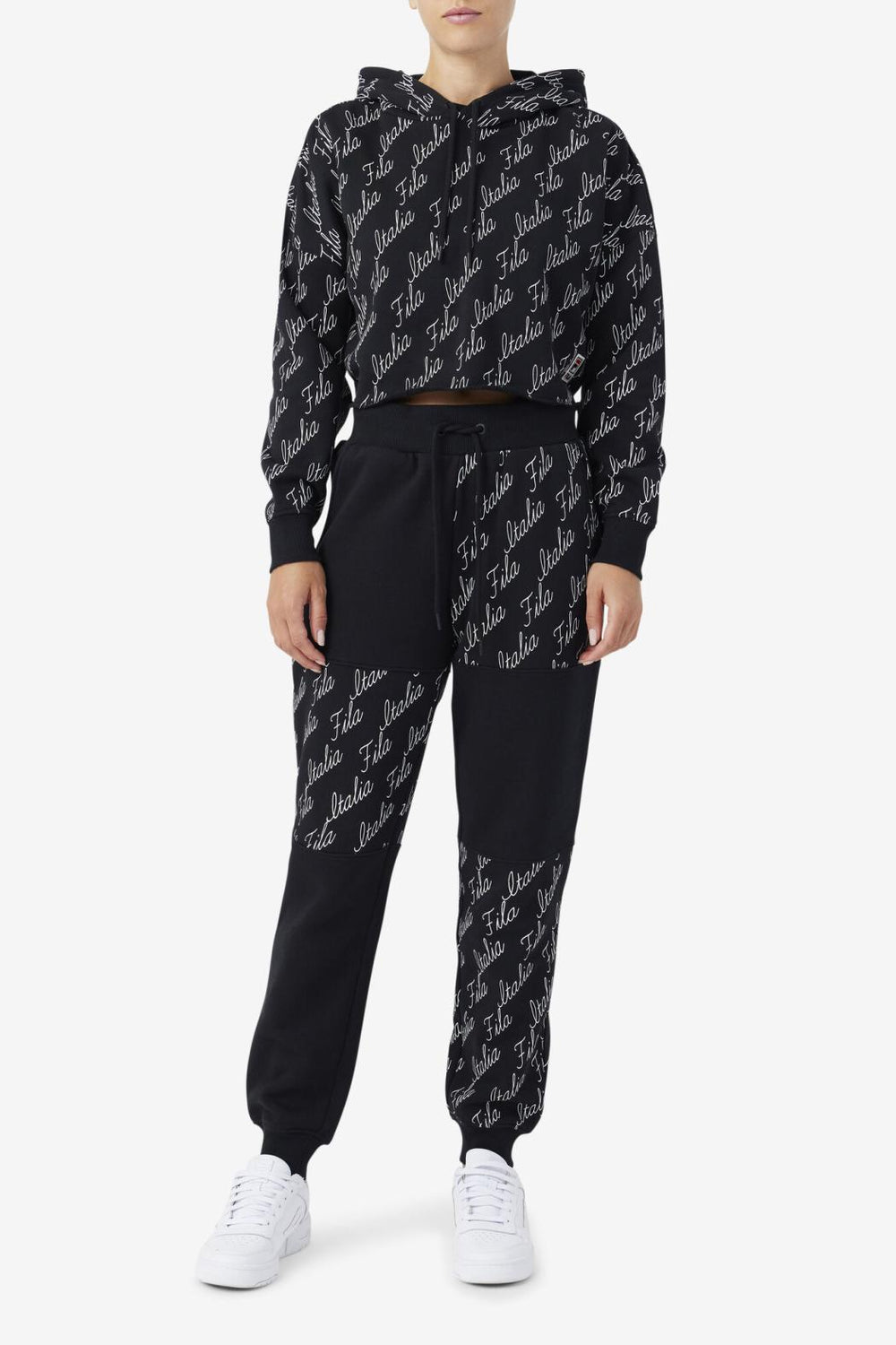 FILA Gianna Hoodie 001 BLACK / GARDENIA | Women Sweatsuits &amp; Tracksuits