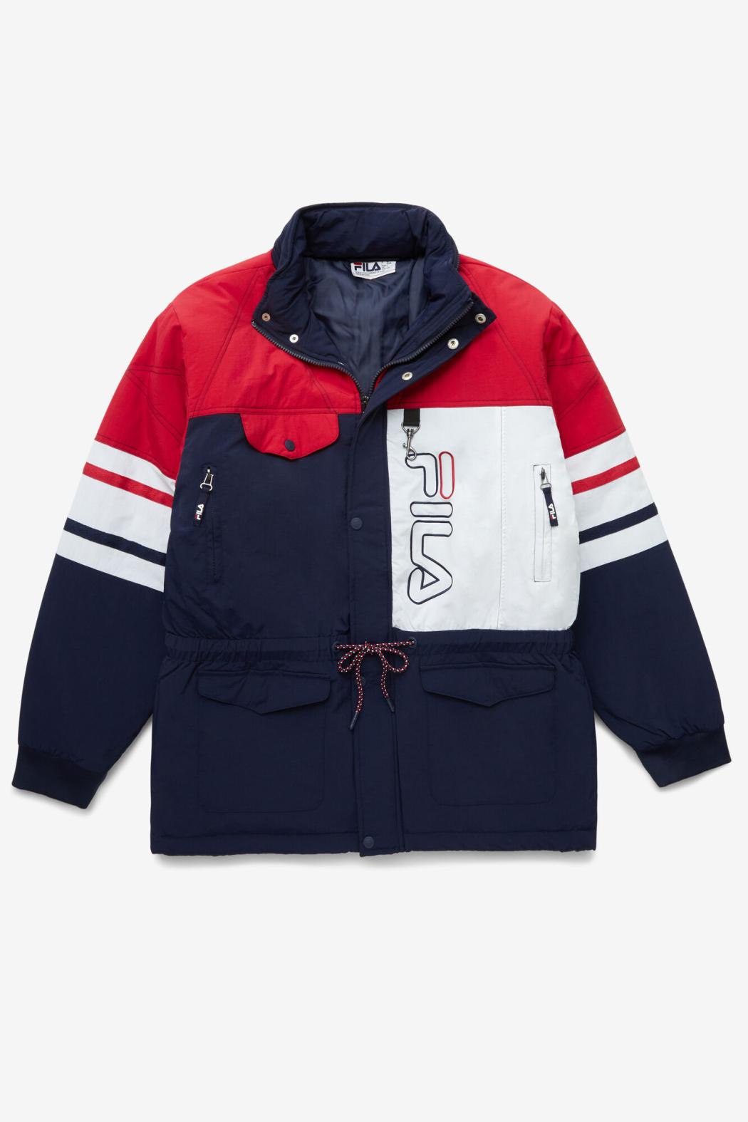 FILA Golia Parka Jacket 410 PEACOAT / RED / WHITE | Men Sweaters &amp; Outerwear