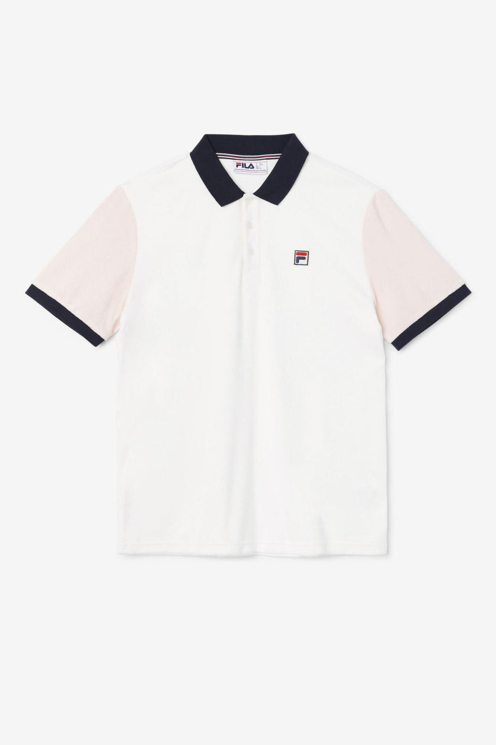 FILA Gramme Polo 058 MARSHMALLOW / PINK DOGWOOD / NAVY | Men Tops