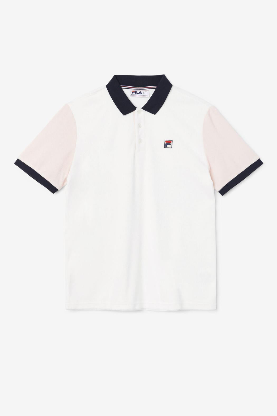 FILA Gramme Polo 058 MARSHMALLOW / PINK DOGWOOD / NAVY | Men Tops