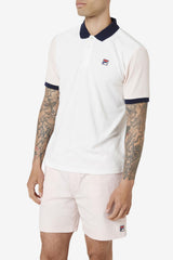 FILA Gramme Polo 058 MARSHMALLOW / PINK DOGWOOD / NAVY | Men Tops