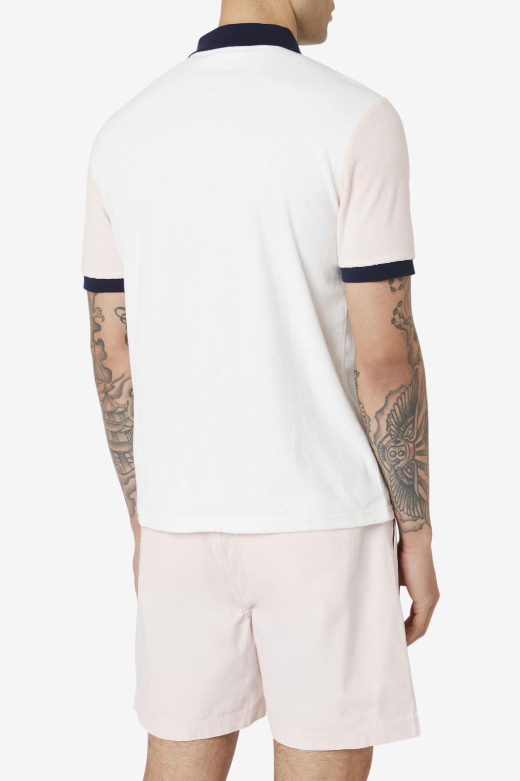 FILA Gramme Polo 058 MARSHMALLOW / PINK DOGWOOD / NAVY | Men Tops