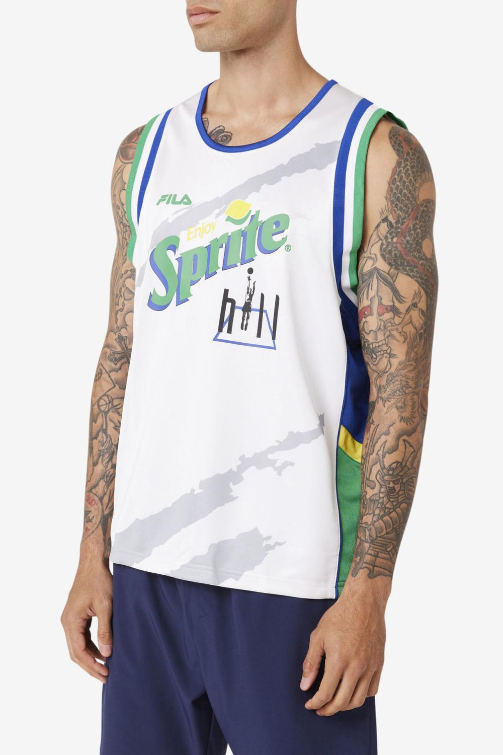 FILA Grant Hill X Sprite Tank 100 WHITE / MAZARINE BLUE / JELLY BEAN / GOLDEN KIWI | Men Tops