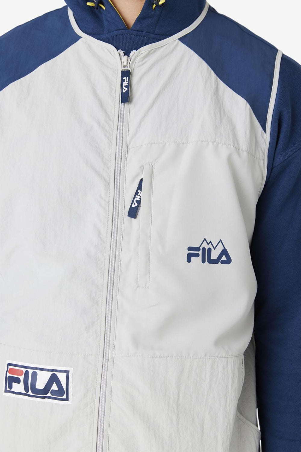 FILA Hansi Vest 149 PUMICE STONE / FRENCH NAVY / CHERRY TOMATO | Men Sweaters &amp; Outerwear