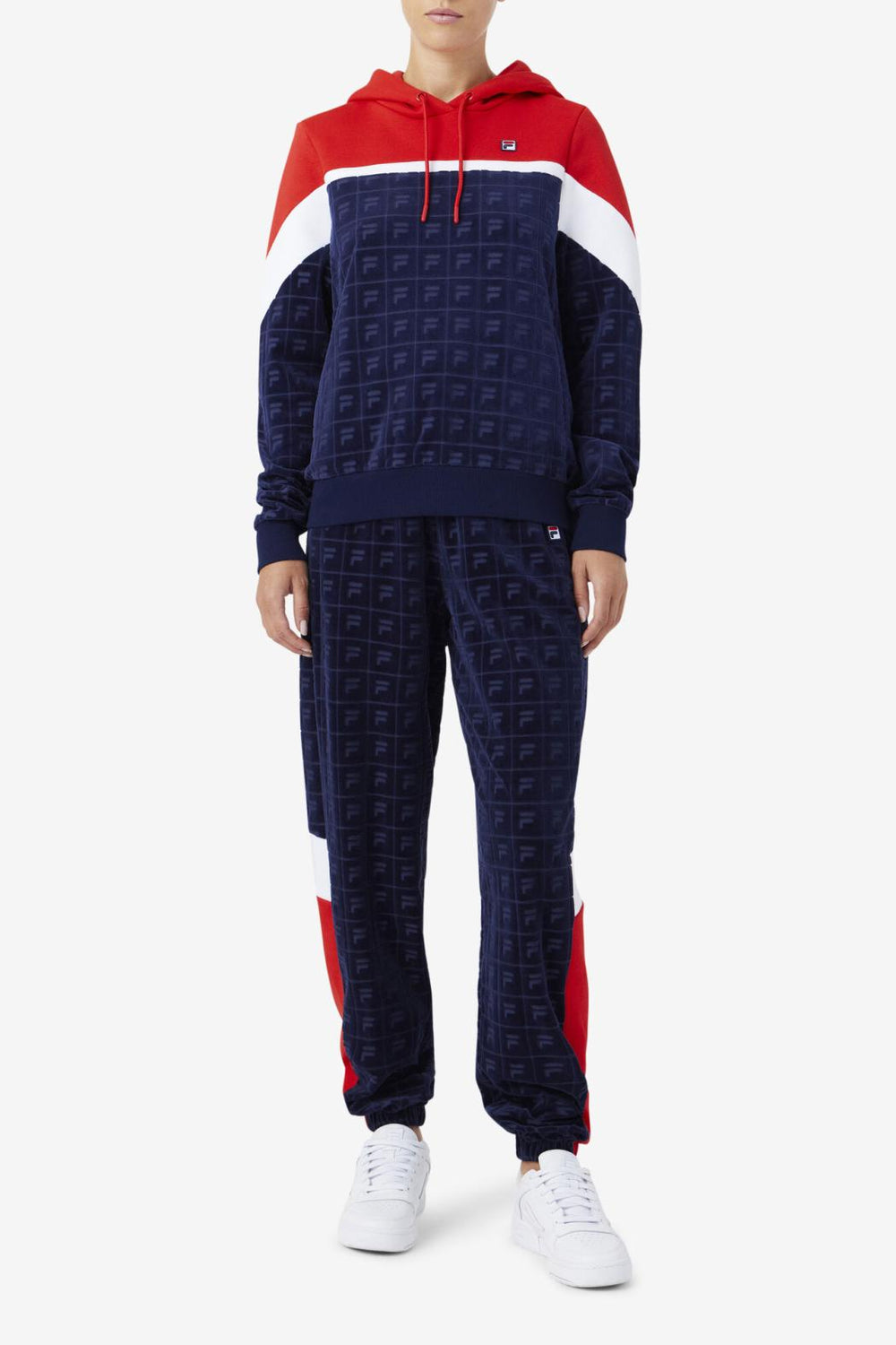 FILA Helen Velour Jogger 410 FILA NAVY / FILA RED / WHITE | Women Shorts &amp; Pants