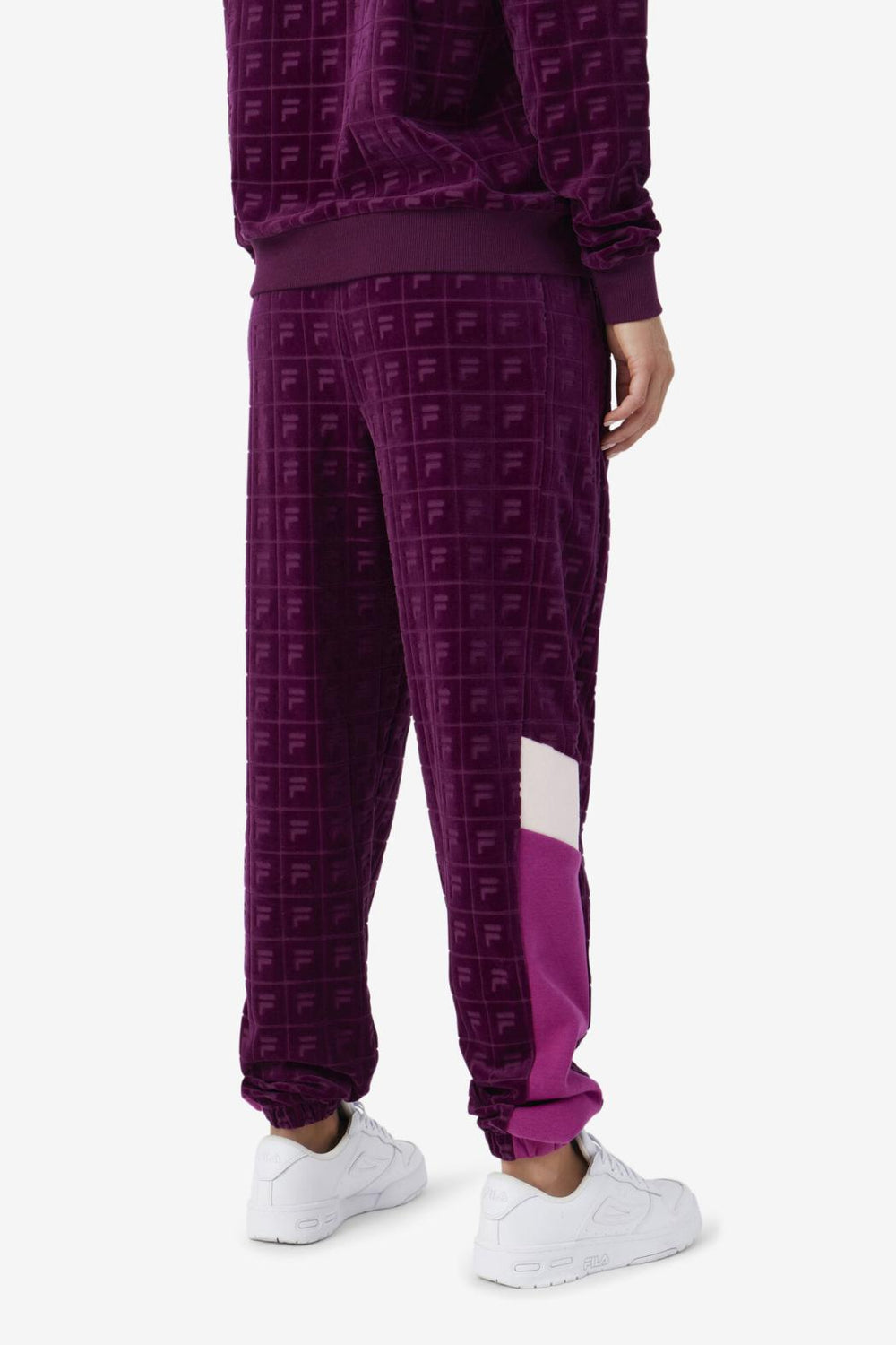 FILA Helen Velour Jogger 894 GRAPE WINE / BATON ROUGE / POTPOURRI | Women Shorts &amp; Pants