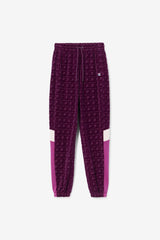FILA Helen Velour Jogger 894 GRAPE WINE / BATON ROUGE / POTPOURRI | Women Shorts &amp; Pants