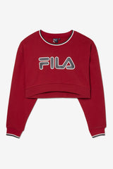 FILA Heritage Crop Pullover 600 RED | Women Sweatshirts &amp; Hoodies