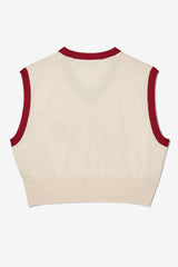 FILA Heritage Crop Sweater Vest 120 CREAM | Women Sweatshirts &amp; Hoodies