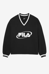 FILA Heritage Oversized V-Neck Pullover | Women Sweatshirts &amp; Hoodies