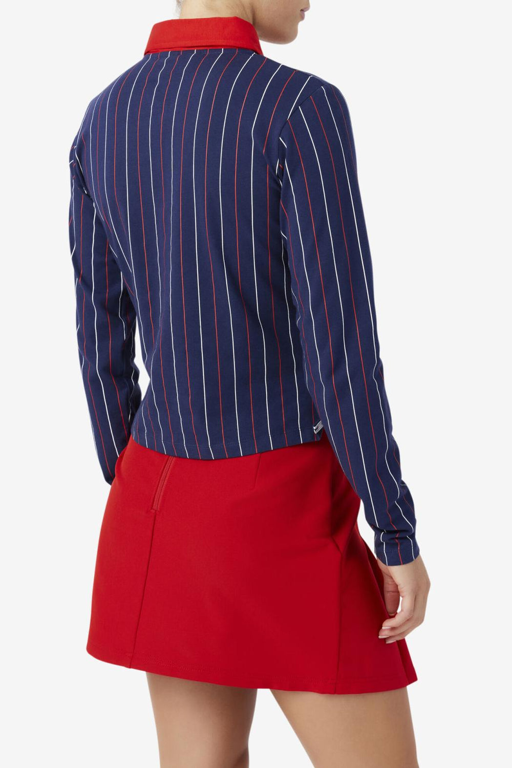 FILA Jada Long Sleeve Polo 410 FILA NAVY / FILA RED / WHITE | Women Tops &amp; T-Shirts